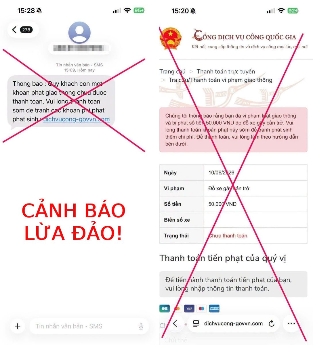 CẢNH BÁO VỀ TRANG WEB GIẢ MẠO DỊCH VỤ CÔNG QUỐC GIA